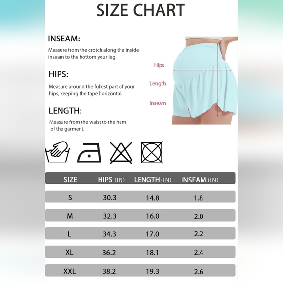 NWT EXARUS Maternity Flowy Shorts Athletic Butterfly 2 in 1 Size XXL - Picture 8 of 8